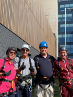 District Governor and Bradley Stoke Rotarians at the cliff face